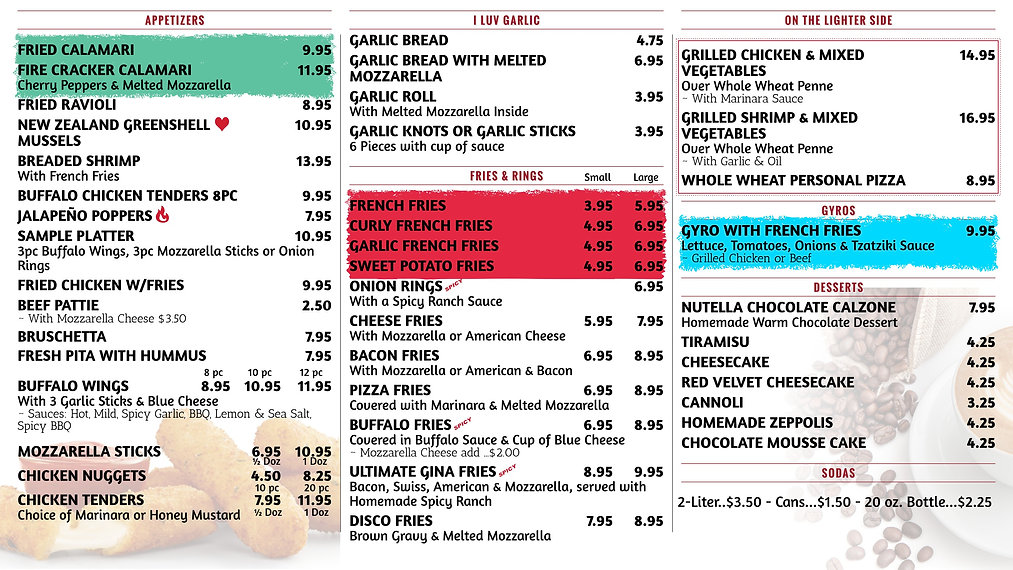 VIEW OUR MENU Ginaspizza